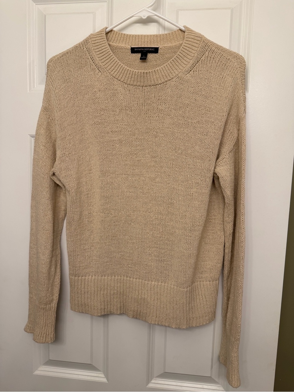 Banana Republic Beige Crewneck Knit Sweater